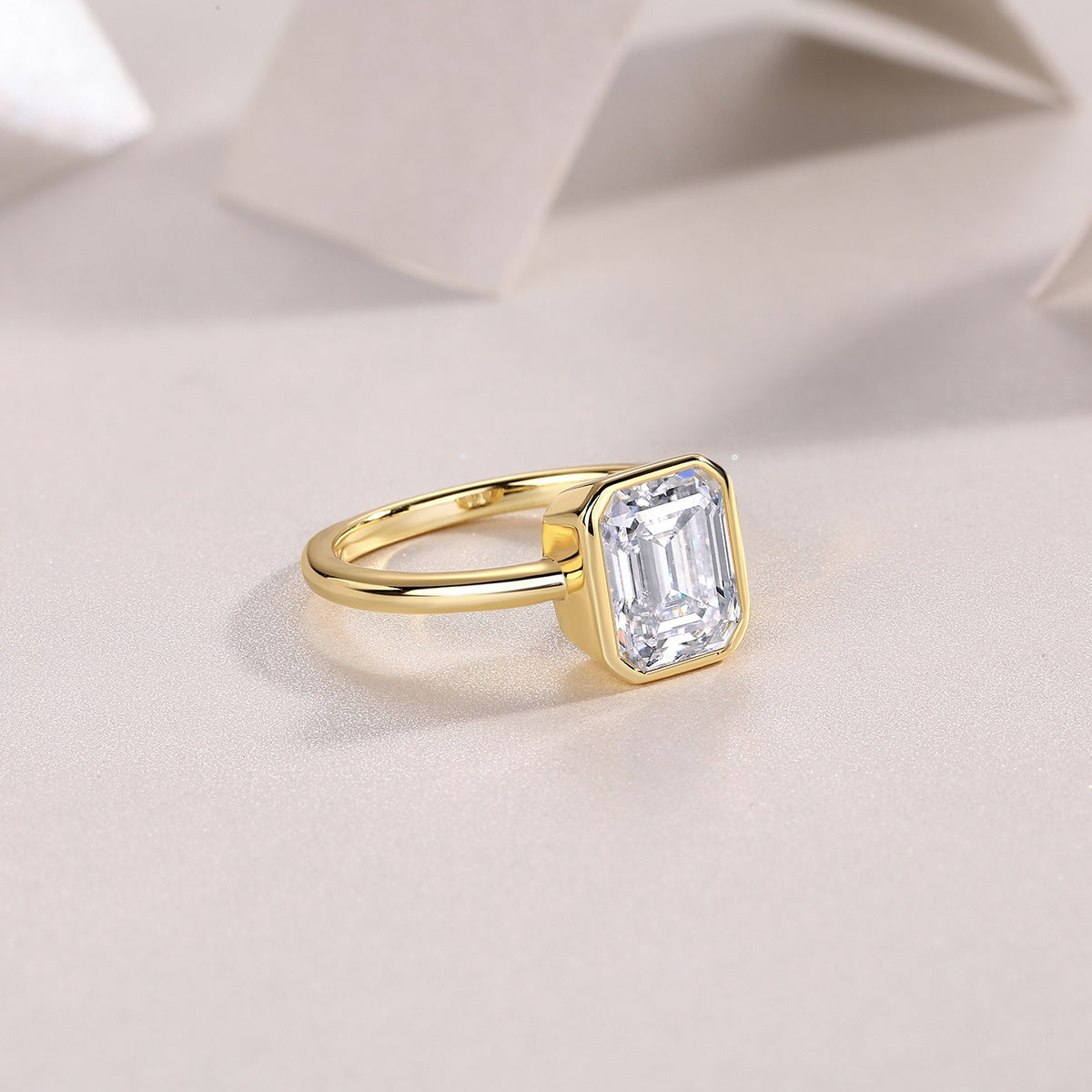 Moissanite Diamond Ring S925 Silver & Gold-Plated Jewelry