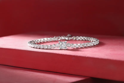 Natural Diamond-Style Moissanite Bracelet S925 Silver Luxury Jewelry