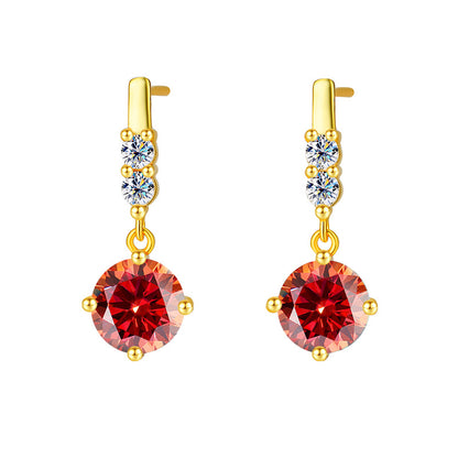 Tassel Smart Moissanite Earrings  Sterling Silver Drop Design