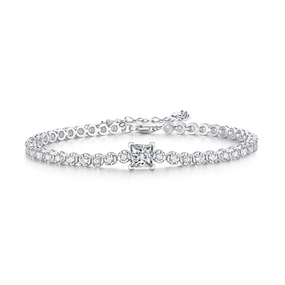 Natural Diamond-Style Moissanite Bracelet S925 Silver Luxury Jewelry