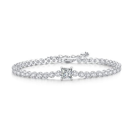 Natural Diamond-Style Moissanite Bracelet S925 Silver Luxury Jewelry