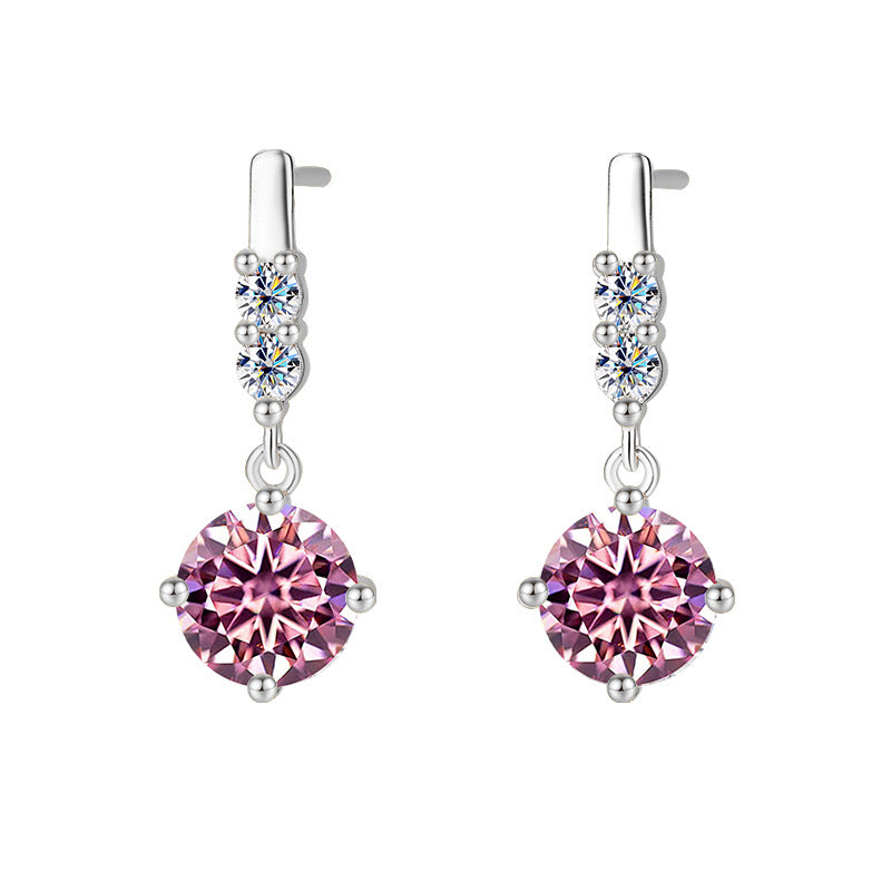 Tassel Smart Moissanite Earrings  Sterling Silver Drop Design