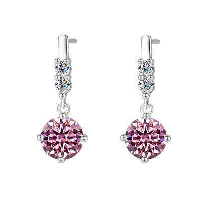 Tassel Smart Moissanite Earrings  Sterling Silver Drop Design