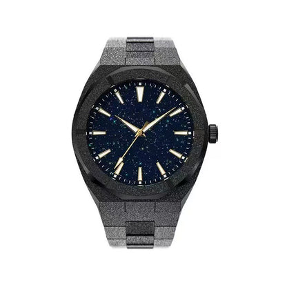Business Men’s Stainless Steel Watch – Frosted Finish with Luminous Dial