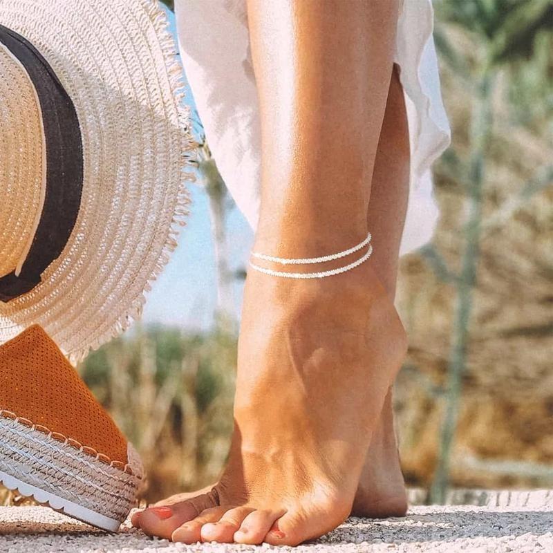 Multi-layer Adjustable Waterproof Anklet  Gold & Silver for Women