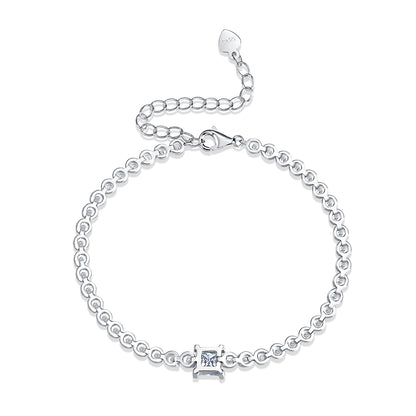 Natural Diamond-Style Moissanite Bracelet S925 Silver Luxury Jewelry