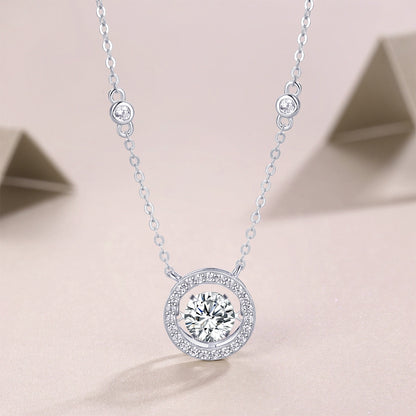 Luxury 1ct Moissanite Pendant Necklace – S925 Sterling Silver
