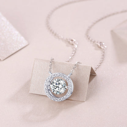 Luxury 1ct Moissanite Pendant Necklace – S925 Sterling Silver