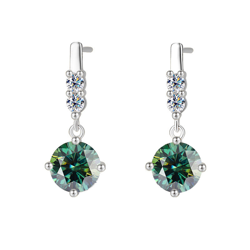 Tassel Smart Moissanite Earrings  Sterling Silver Drop Design