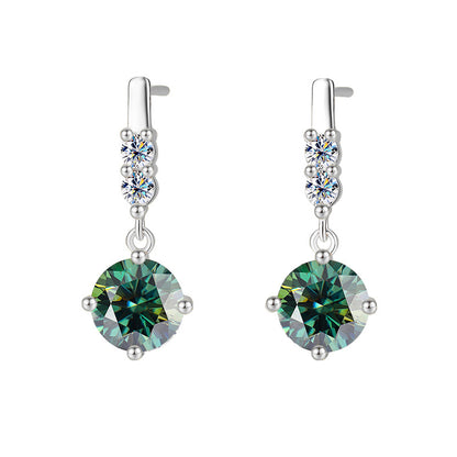 Tassel Smart Moissanite Earrings  Sterling Silver Drop Design