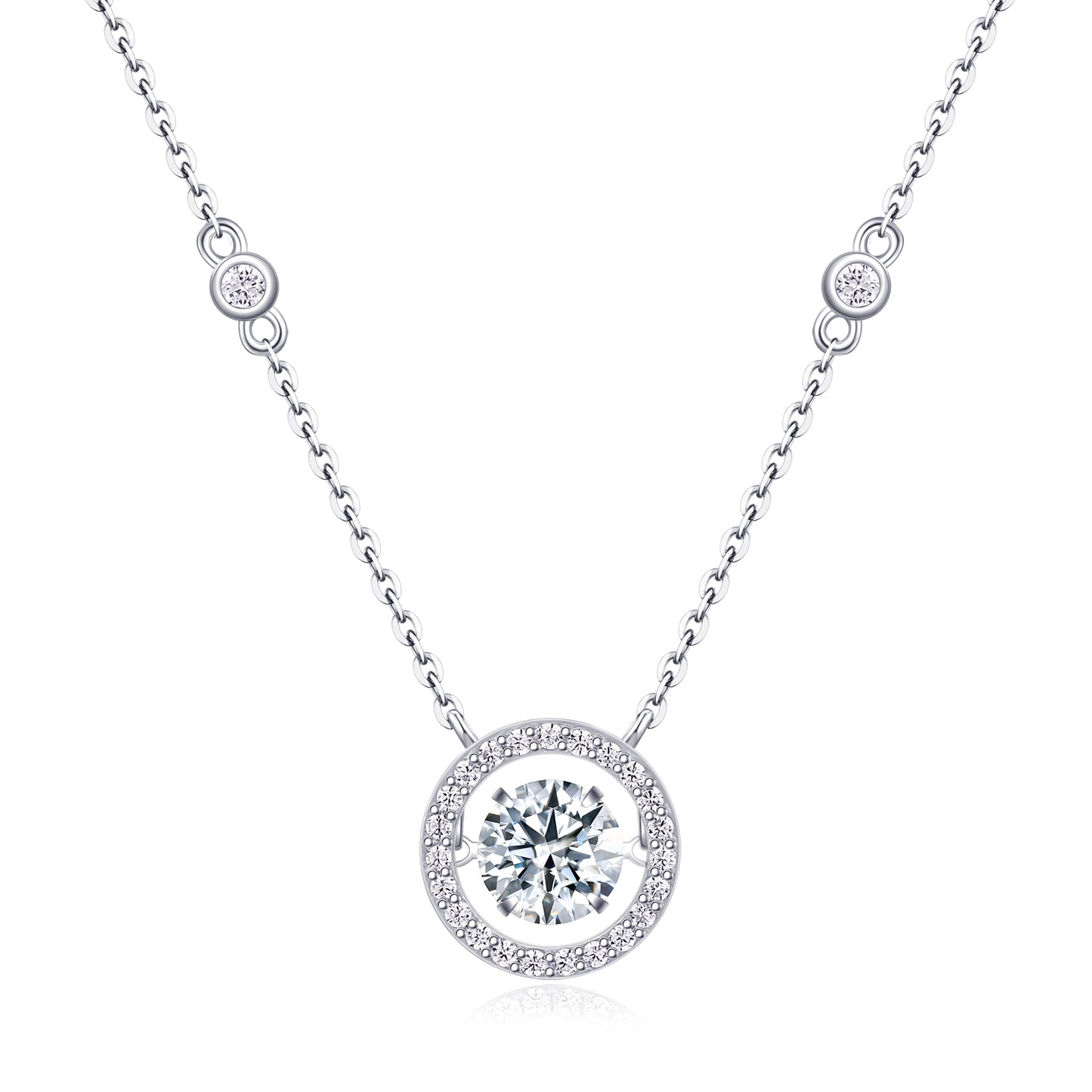 Luxury 1ct Moissanite Pendant Necklace – S925 Sterling Silver