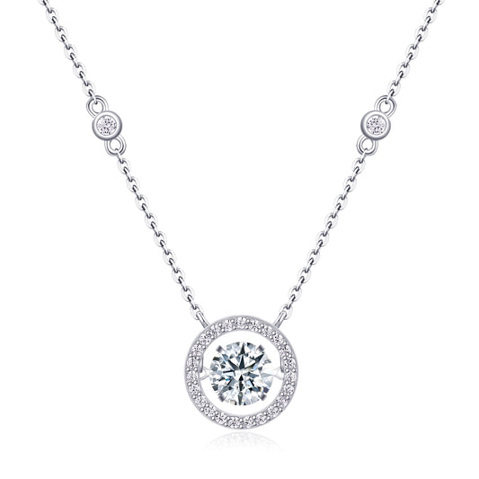 Luxury 1ct Moissanite Pendant Necklace – S925 Sterling Silver