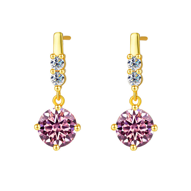 Tassel Smart Moissanite Earrings  Sterling Silver Drop Design