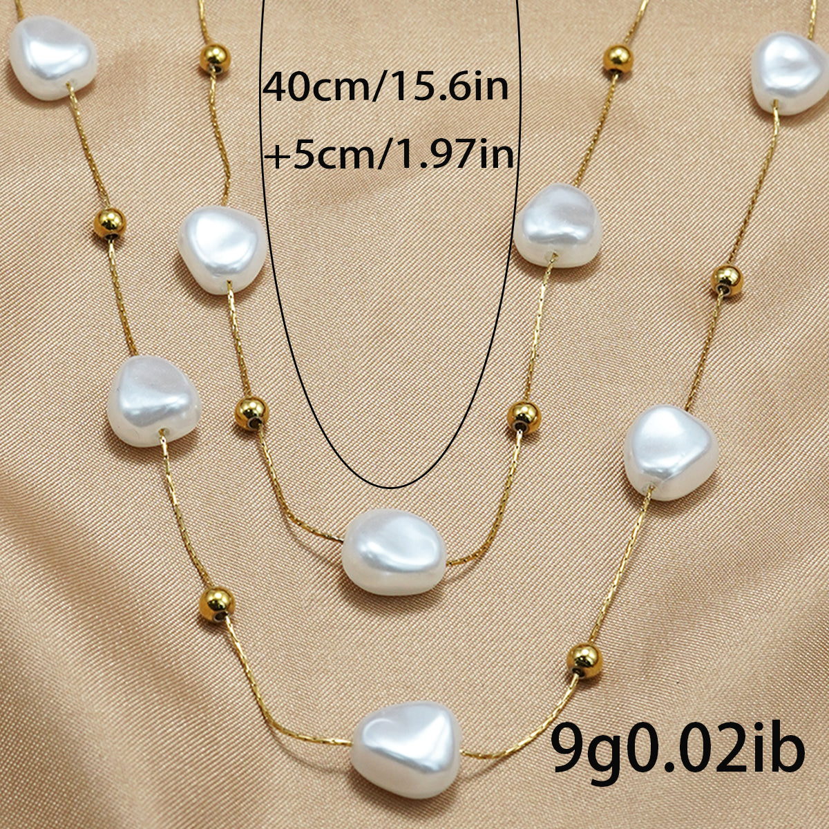 Lxalry Pearl Studded Necklace – 18K Gold Plated Stainless Steel