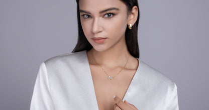 Two-Stone Moissanite Vermeil Necklace – S925 Sterling Silver Pendant