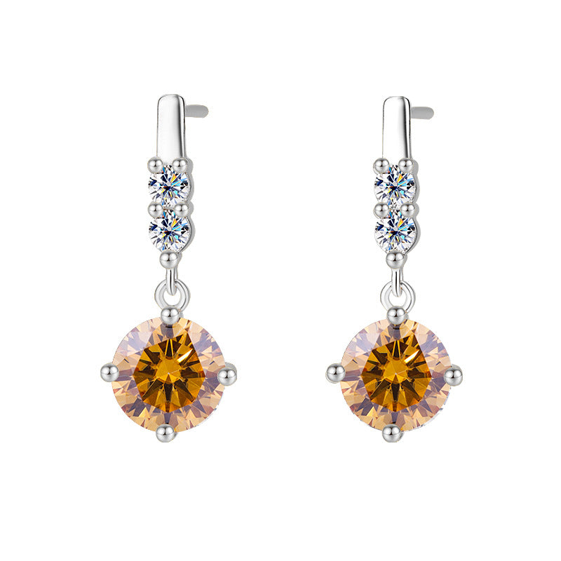 Tassel Smart Moissanite Earrings  Sterling Silver Drop Design