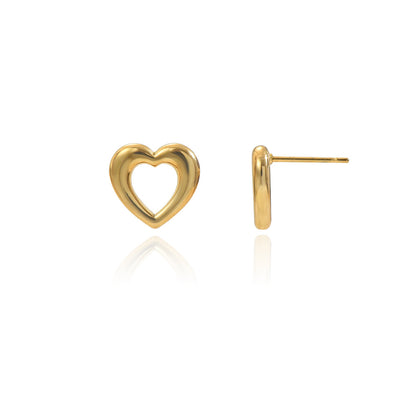 Lxalry 18K Gold Plated Heart Earrings  Stainless Steel Jewelry