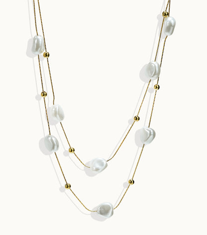 Lxalry Pearl Studded Necklace – 18K Gold Plated Stainless Steel