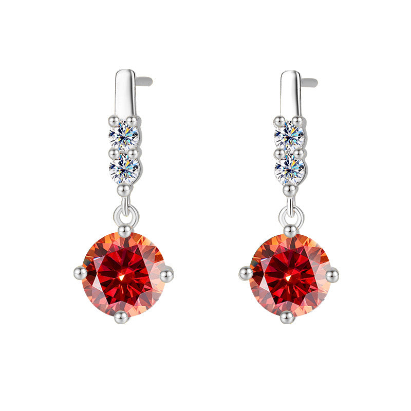 Tassel Smart Moissanite Earrings  Sterling Silver Drop Design