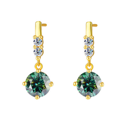 Tassel Smart Moissanite Earrings  Sterling Silver Drop Design