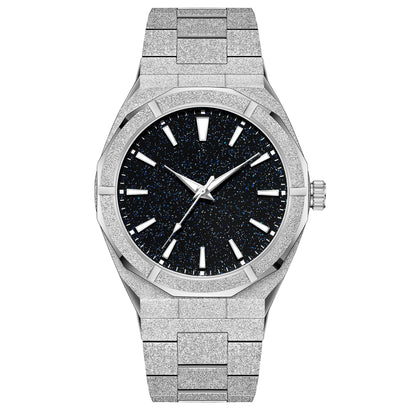 Business Men’s Stainless Steel Watch – Frosted Finish with Luminous Dial