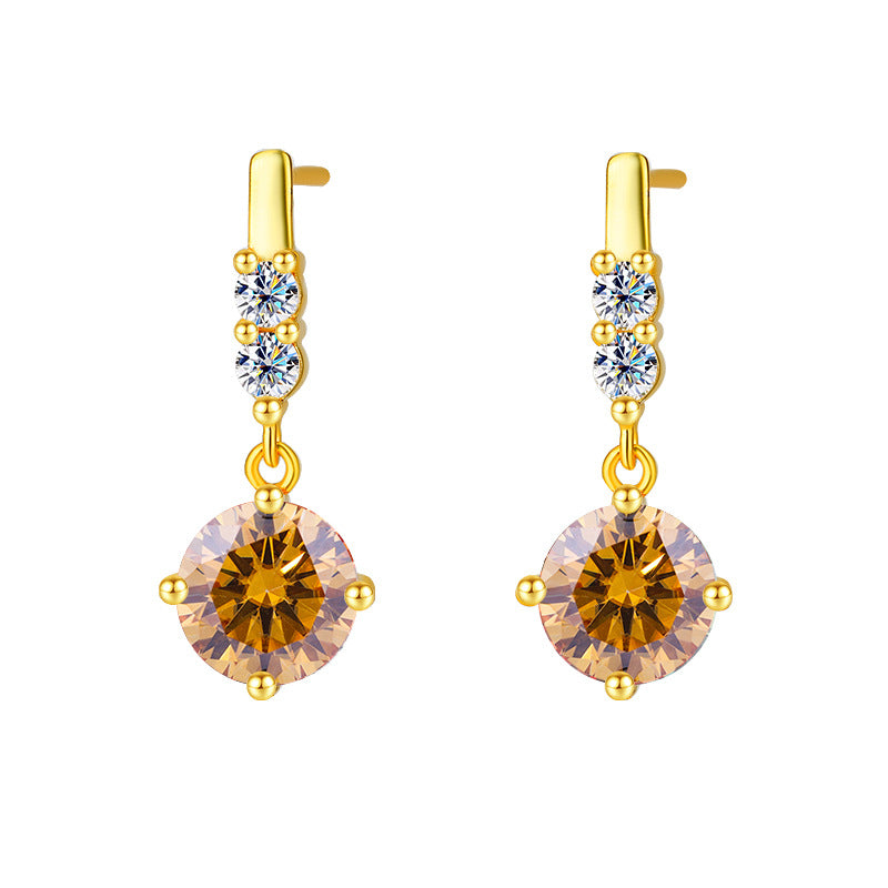 Tassel Smart Moissanite Earrings  Sterling Silver Drop Design